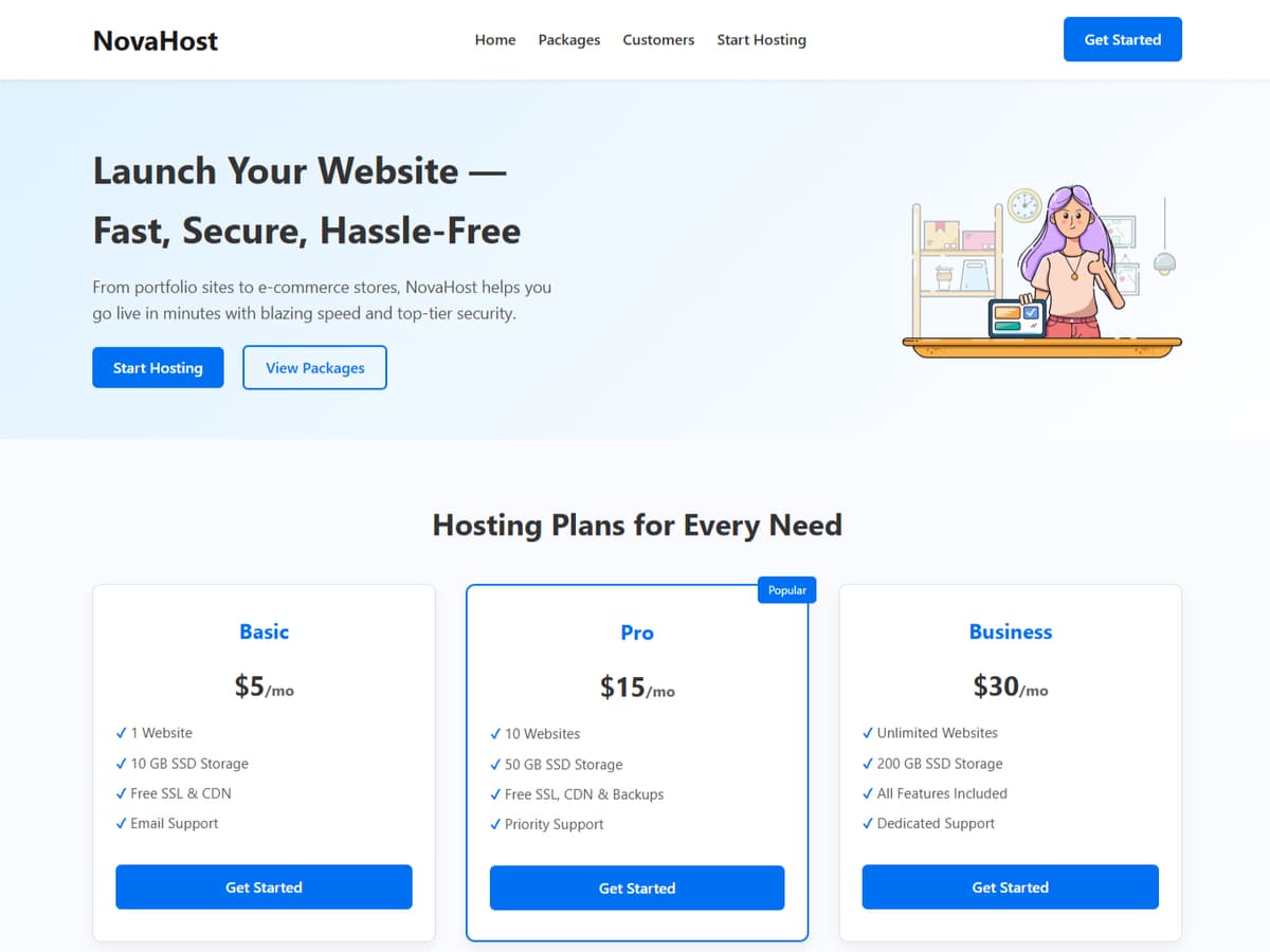 NovaHost screenshot